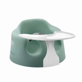 Bumbo Baby Floor Seat, Portable Infant Sit Up Activity and Eating Chair w/Tray, Hemlock