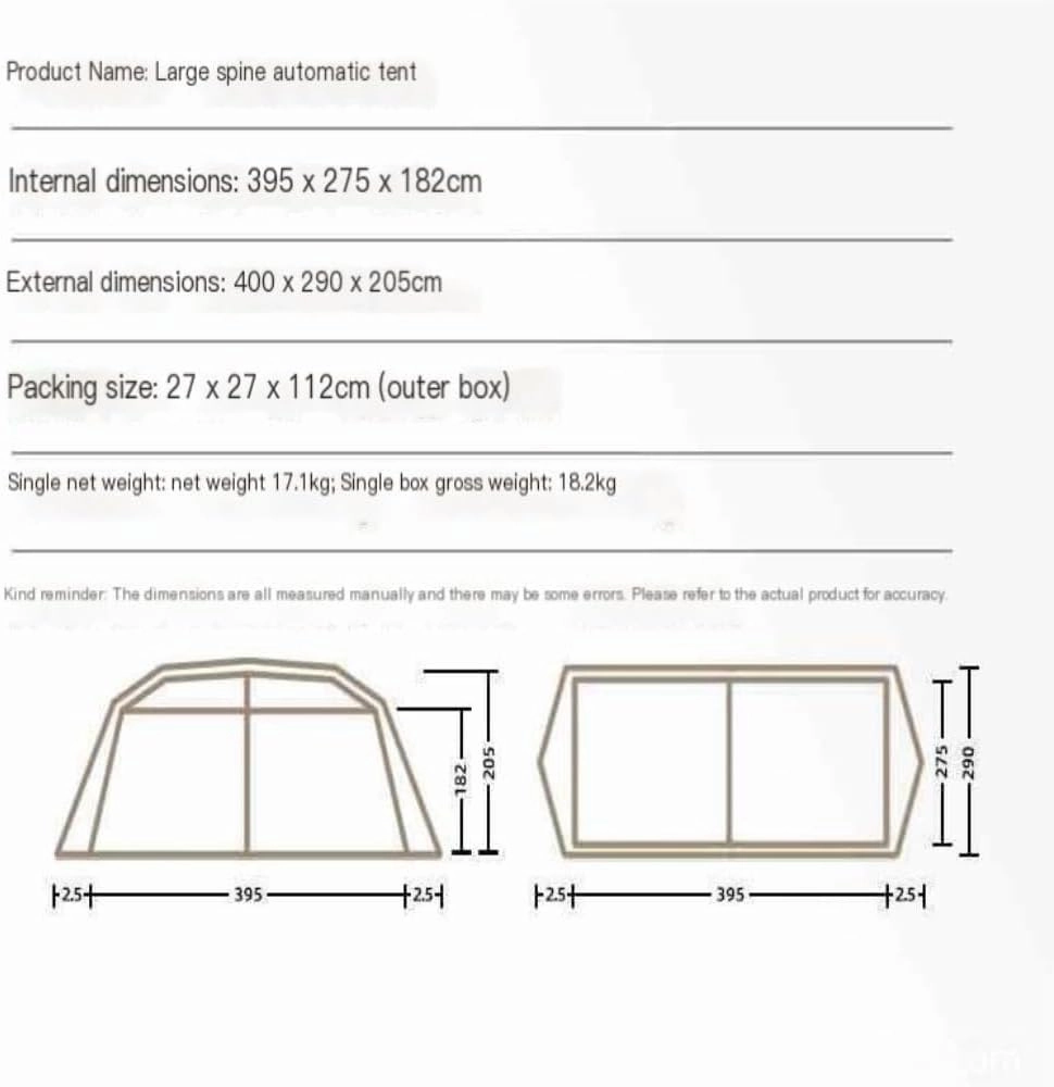 Camping Tent Tent Outdoor Sun Protection and Rainproof Tent Two Rooms and One Living Room Spring-Loaded Automatic Tent Waterproof Tent