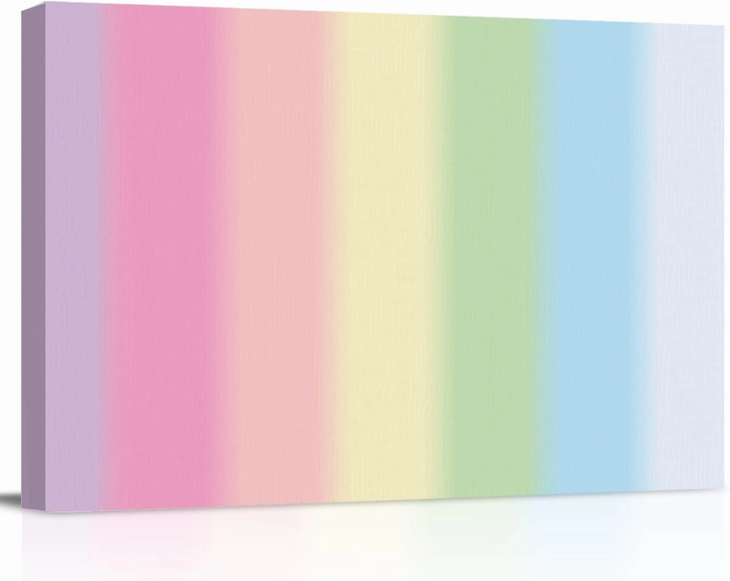 Canvas Wall Art Picture Prints Blue Yellow Green Dim Stripe Oil Painting Artwork on Canvas for Bedroom Living Room Bathroom Rainbow Candy Line Texture Stretched and Framed Painted 24x32in