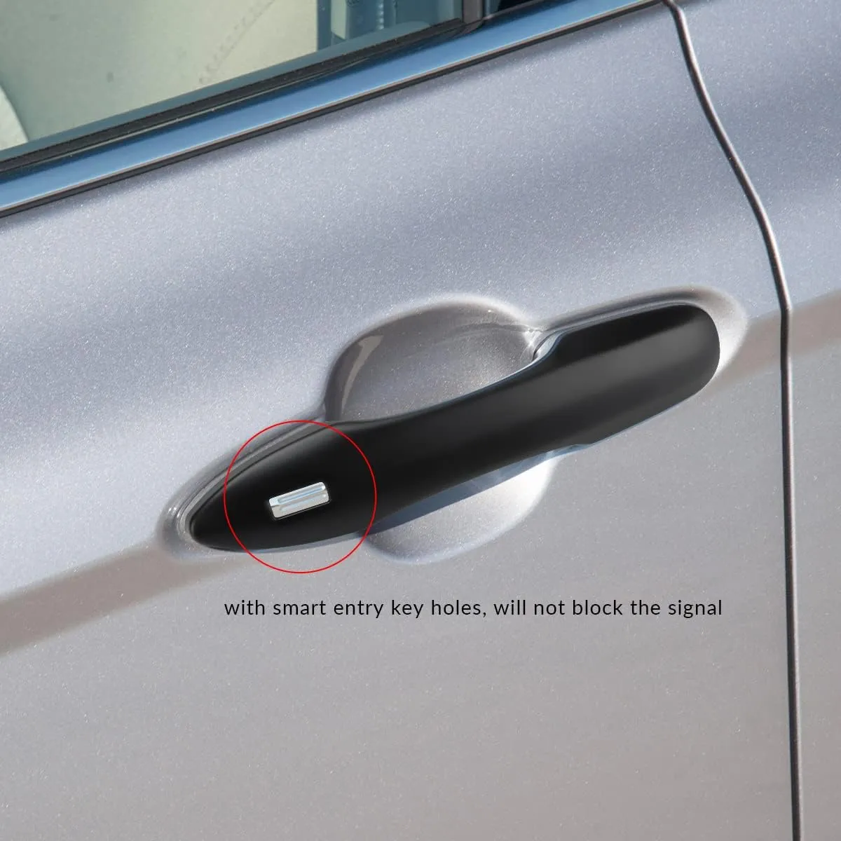 Car Door Handle Cover Protector Compatible for 2018-2023 2024 2025 Toyota Camry Accessories Compatible for Toyota Corolla Venza 2025 2024 2023 2022-2020 (with 2 Smart Key Holes, Matte Black)