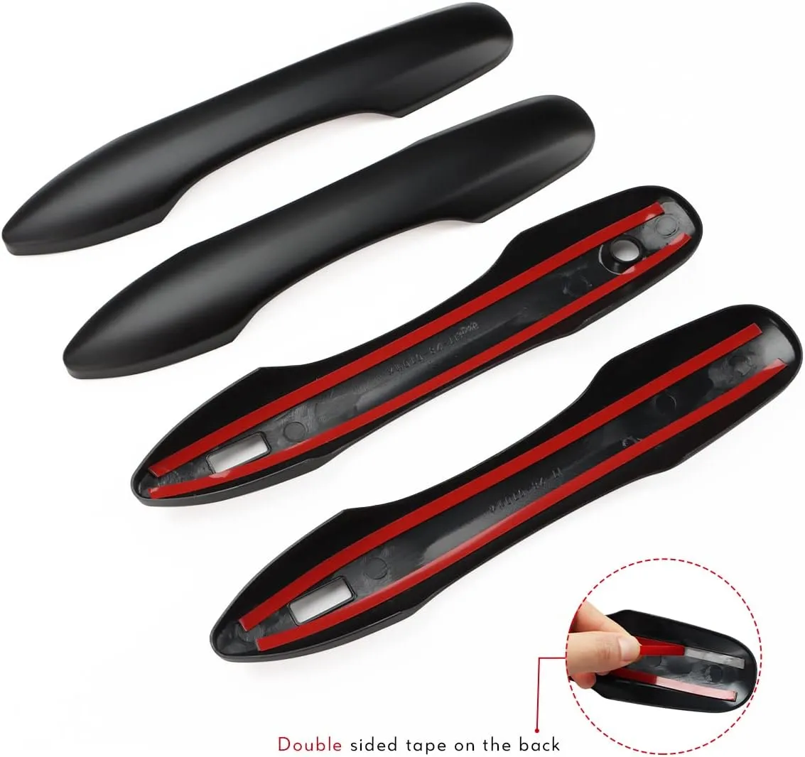 Car Door Handle Cover Protector Compatible for 2018-2023 2024 2025 Toyota Camry Accessories Compatible for Toyota Corolla Venza 2025 2024 2023 2022-2020 (with 2 Smart Key Holes, Matte Black)
