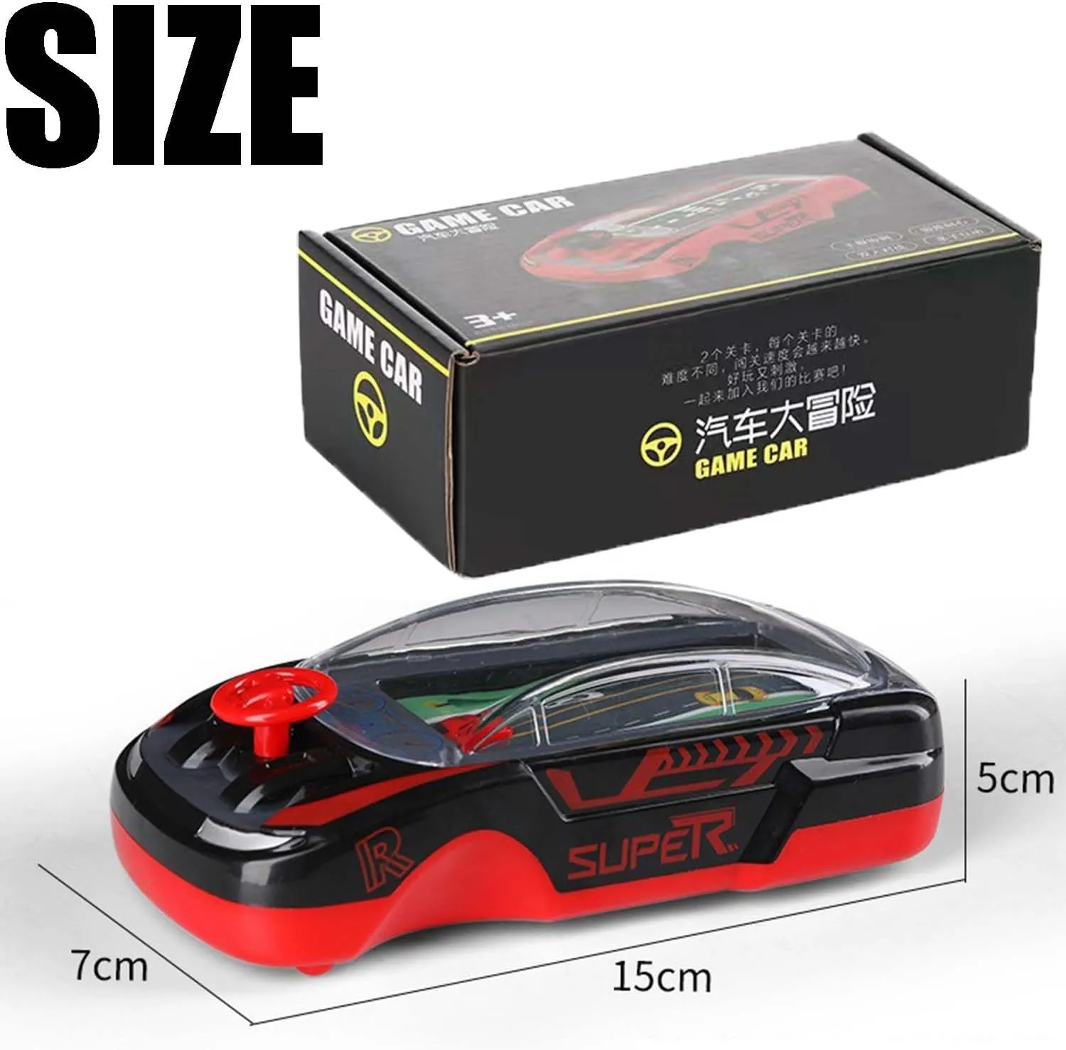 Car Game Handheld, Handheld Racing Car Game, Two Adjustable speeds, Portable Dual Player Race Game, Interactive Family Toy with Racing Experience, Small Car Thinking Training Concentration (Red*2)