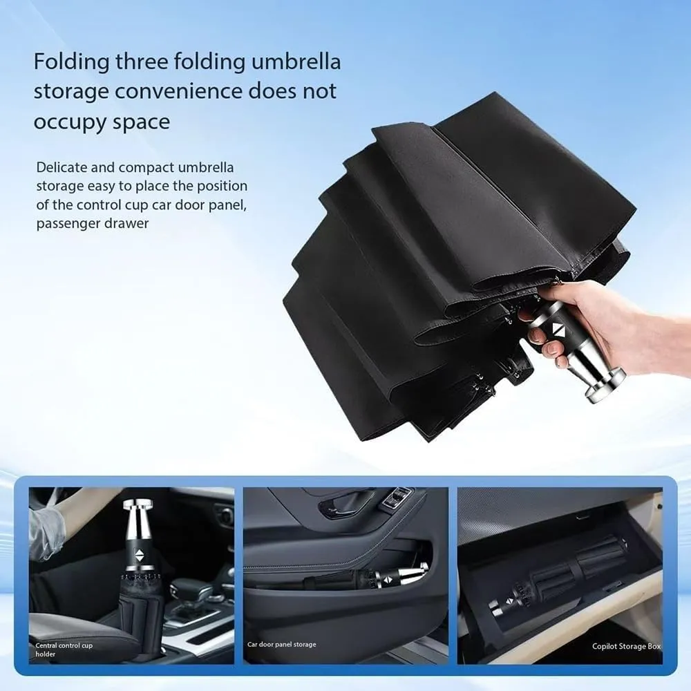 Car Umbrellas for Mitsubishi Triton Club Cab Chassis,Printed Car Logo Umbrella Folding Travel Automatic Switch Portable Luggage Travel Sun Protectio for Men Women,A