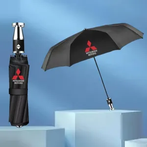 Car Umbrellas for Mitsubishi Triton Club Cab Chassis,Printed Car Logo Umbrella Folding Travel Automatic Switch Portable Luggage Travel Sun Protectio for Men Women,A