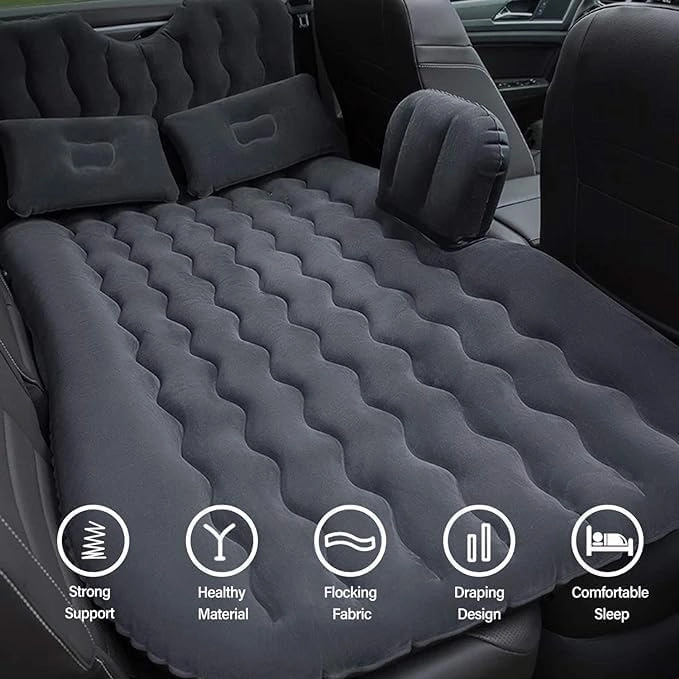 Car Air Mattress Back Seat for Kia Soul,Double Side Flocking Car Bed Portable Air Mattress Car Sleeping Mattress Car Accessories Cars Camping Bed,Grey