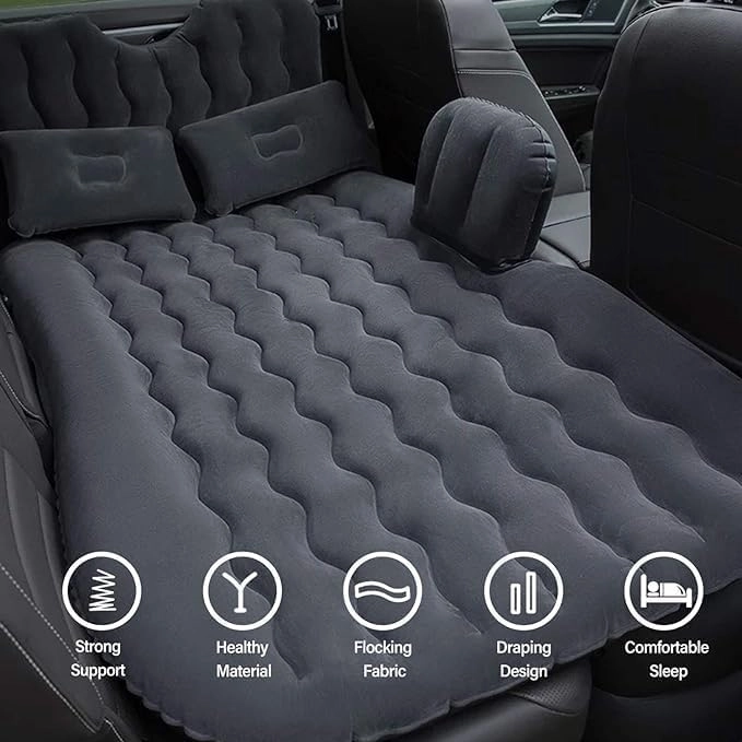 Car Air Mattress Back Seat for Mercedes-Benz GLE 350,Double Side Flocking Car Bed Portable Air Mattress Car Sleeping Mattress Car Accessories Cars Camping Bed,Black
