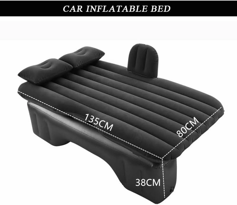 Car Air Mattress for Honda Accord 2015-2024, Inflatable Back Seat Sleeping Pad with Pump & 2 Pillows, Folding Portable Camping Bed for Travel& Road Trips,Black