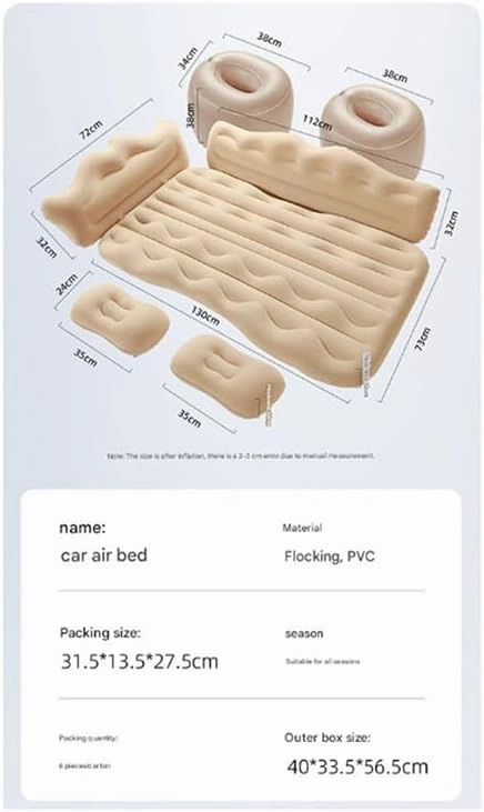 Car Air Mattresses for Dodge RAM 1500 Rampage,Thickened Car Camping Bed Sleeping Pad with Upgrade Side File Portable Car Mattress for Travle and Camping,A