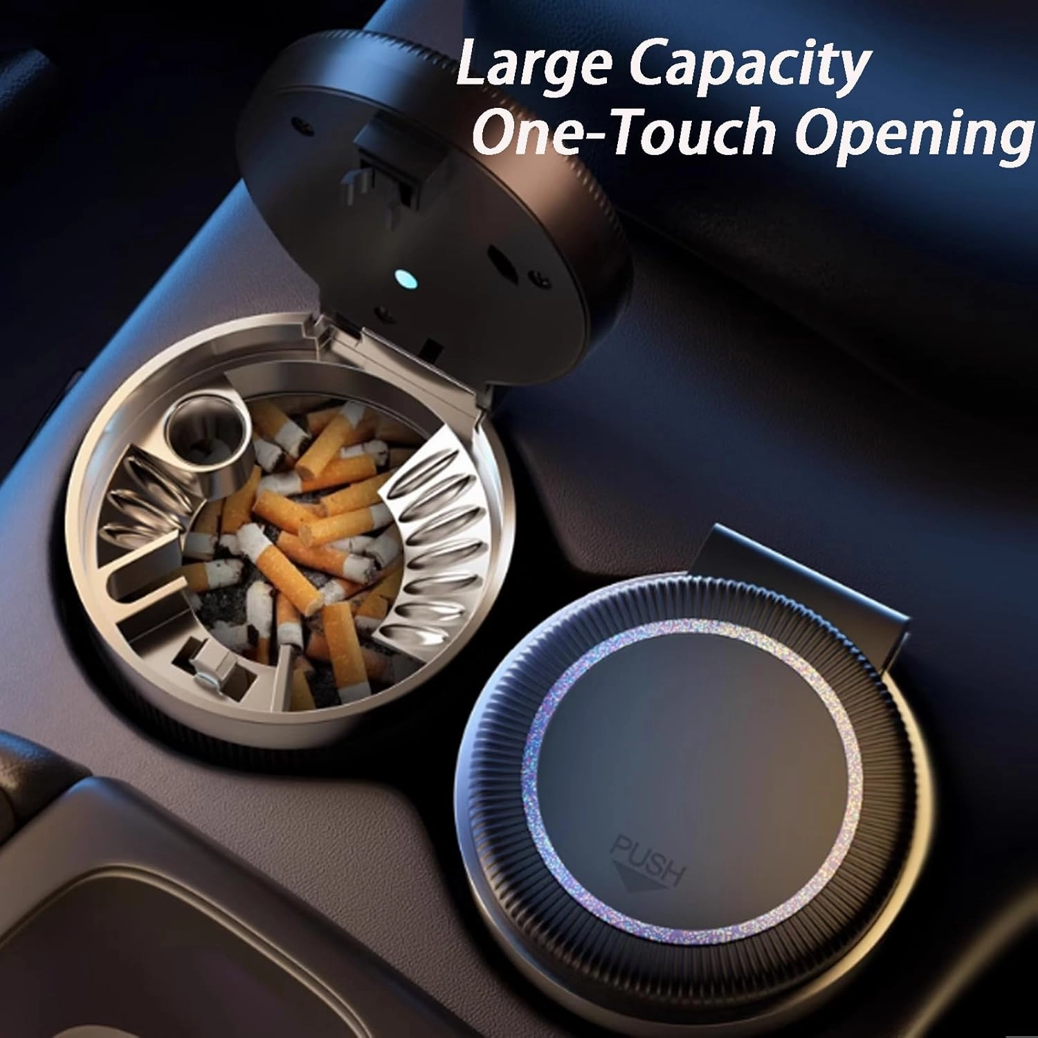 Car Ashtray for Renault Scenic/Grand Scénic/Xmod IV III II I J9 R9 JZ JM JA 2014-2024 Safety High Temperature Resistant Detachable Ashtray,Smell Proof Sealed Auto Ashtray,C