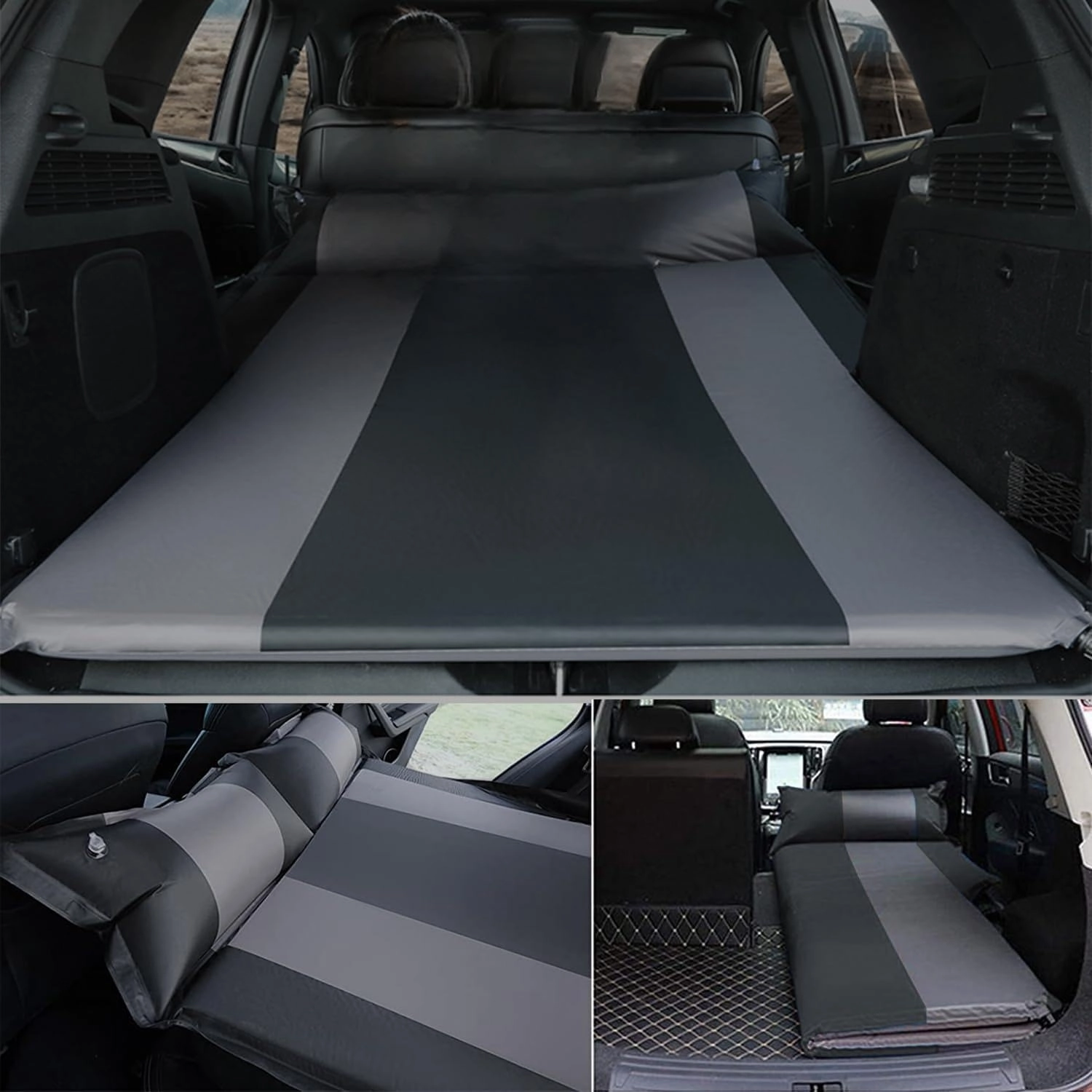 Car Automatic Inflatable Bed for HAVAL H6 2011 2012 2013 2014 2015 2016 2017, Portable Movable Thickened Trunk Sleeping Bed Outdoor Camping Hiking Air Mattress,Grey