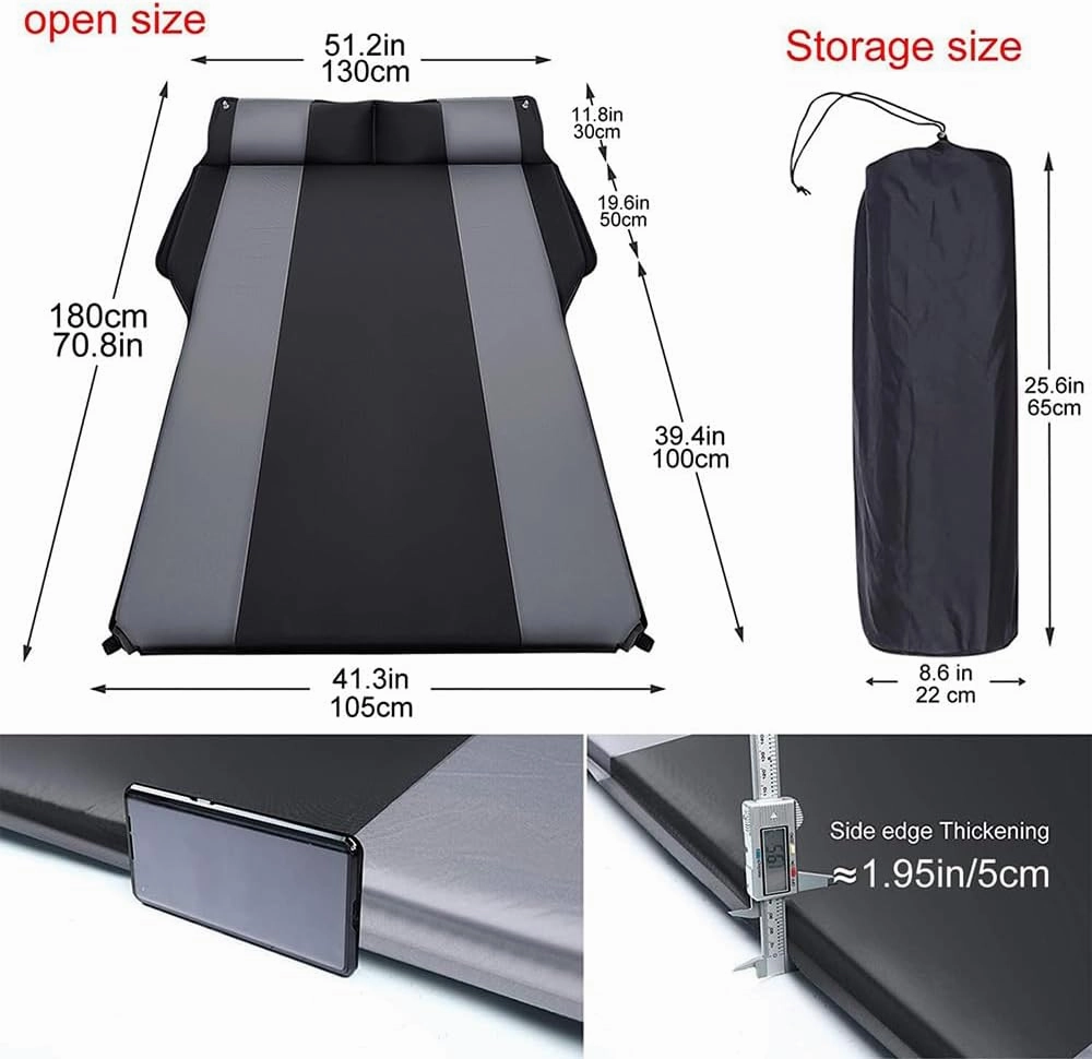 Car Automatic Inflatable Bed for HAVAL H6 2011 2012 2013 2014 2015 2016 2017, Portable Movable Thickened Trunk Sleeping Bed Outdoor Camping Hiking Air Mattress,Grey
