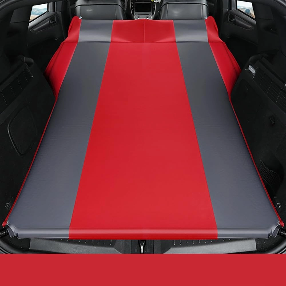 Car Automatic Inflatable Bed for Hyundai Grand Santafe 7seats 2013 2014 2015 2016 2017, Portable Movable Thickened Trunk Sleeping Bed Outdoor Camping Hiking Air Mattress,Red