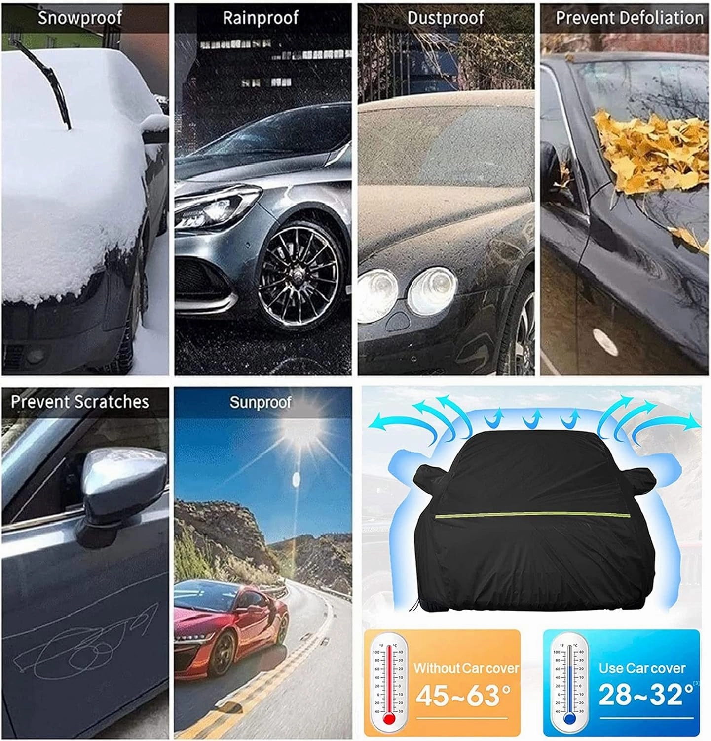 Car Cover Compatible with Fiat Regata Ritmo Seicento Siena Viaggio Oxford Cloth 100% Waterproof UV-Proof,rain-Proof,Snow-Proof,Hail-Proof,dust-Proof (Color : A, Size : Seicento)