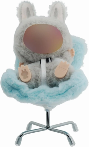 Car Seat for 17cm Doll, Accessories for 17cm Dolls, Car Ornaments for Fans and Doll Collectors with Soft Furry Cushion, Car Air Vent Clip and Desktop Stand (No Doll) (Blue)