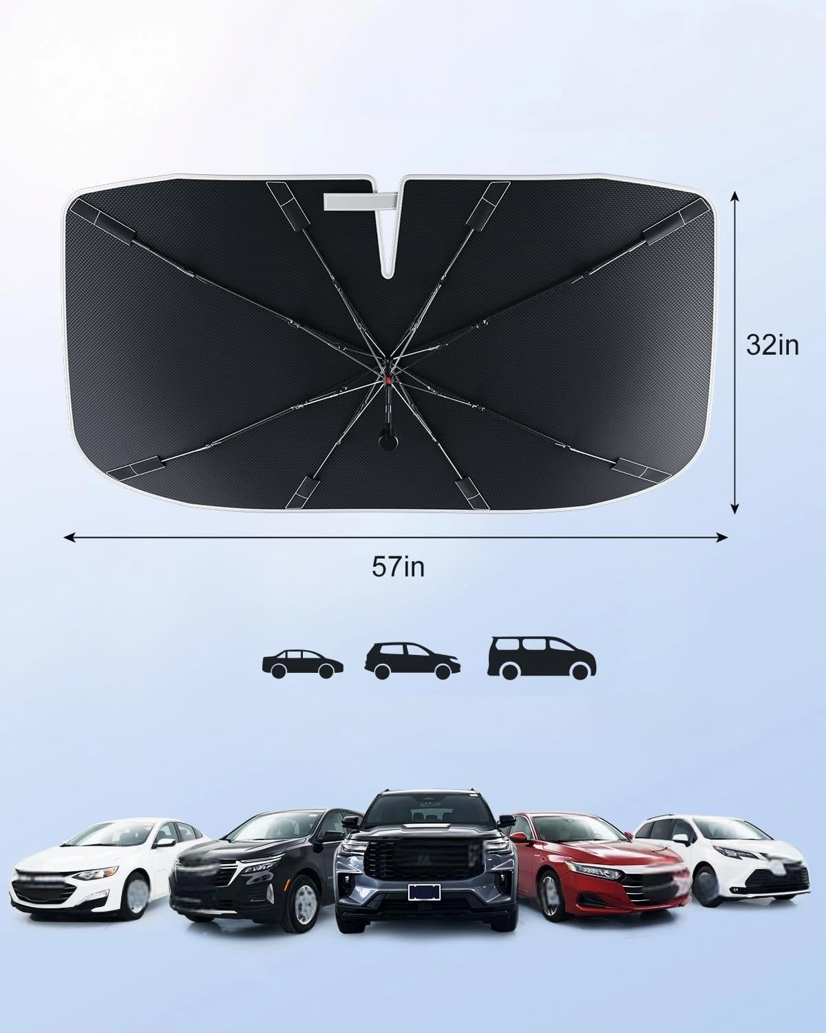 Car Windshield Sun Shade for Mazda Biante 2008-2018, Portable Foldable Front Window Sunshade Front Screen Sunshade Car Accessories,Medium(57" L x 32" W)