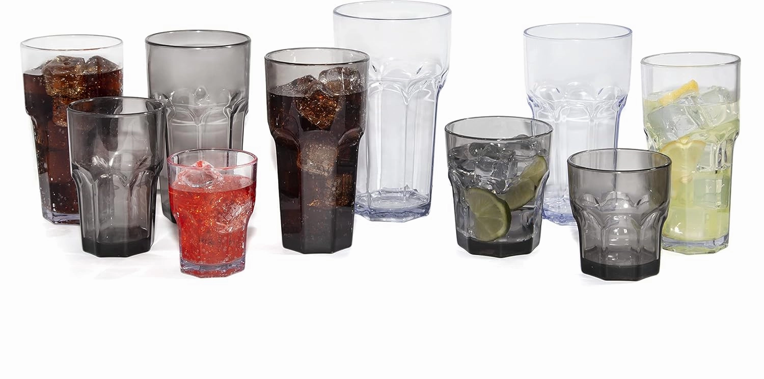 Carlisle FoodService Products Louis Tall Tumbler for Restaurants, Catering, Kitchens, Plastic, 20 Ounces, Clear, (Pack of 24)