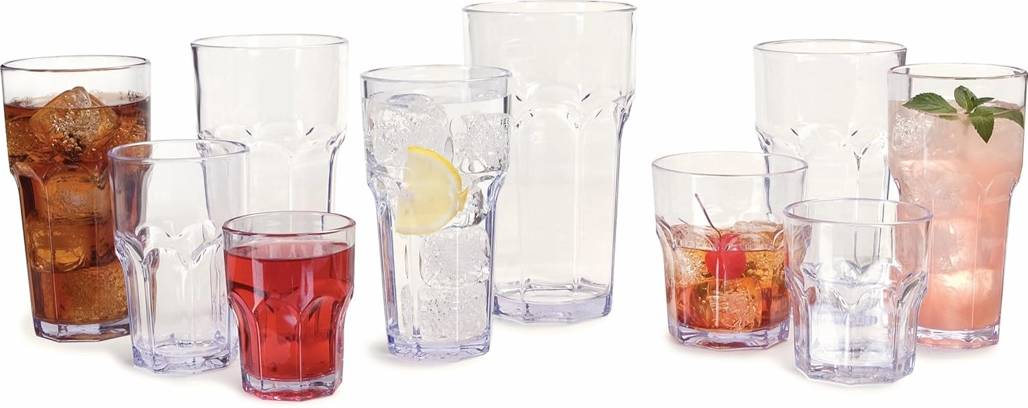 Carlisle FoodService Products Louis Tall Tumbler for Restaurants, Catering, Kitchens, Plastic, 20 Ounces, Clear, (Pack of 24)