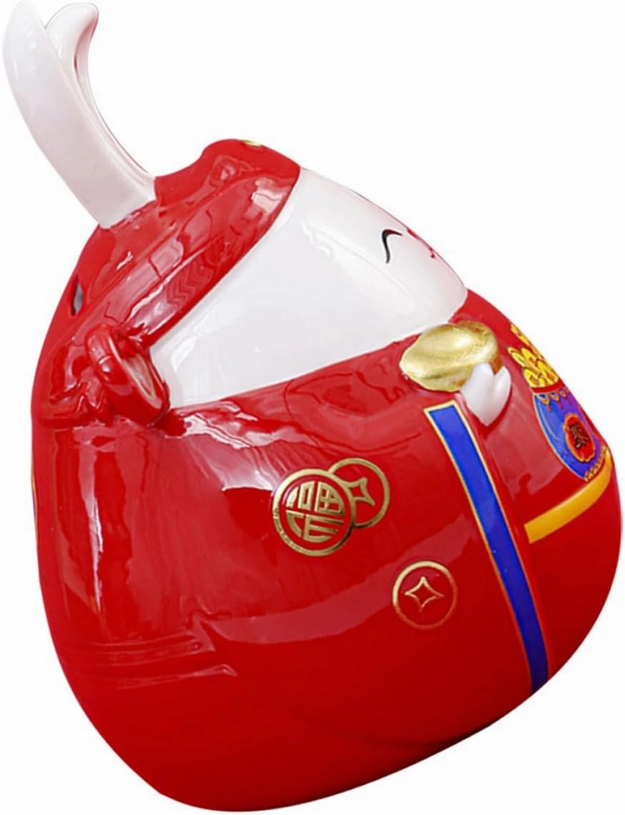 Ceramic Rabbit Piggy Bank Fortunate Rabbit Figurine for Home Decoration Cute Desktop Rabbit Coin Bank Charming Easter Bunny Ornament for Adults Practical Storage
