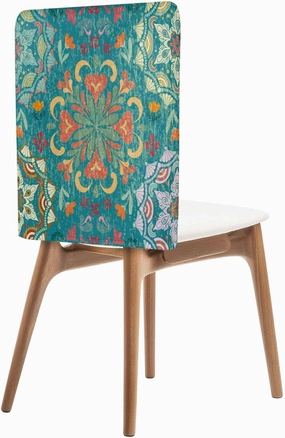 Chair Covers Set of 6 Hand Painted Vintage Flower 1 Chair Back Covers Stretch Removable Washable Slipcovers Seat Protector for Dining Room Kitchen Party Decor