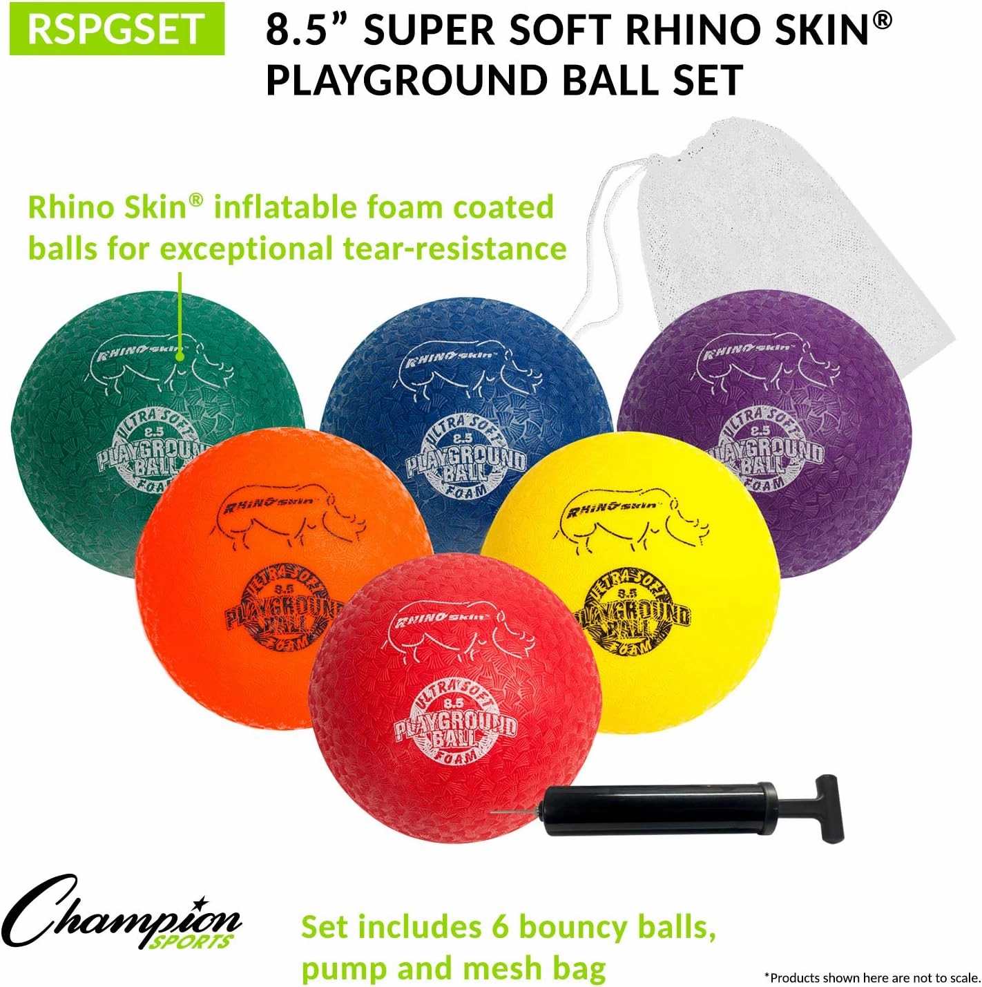 Champion Sports Rhino Skin Soft Inflateable Playground Ball Set