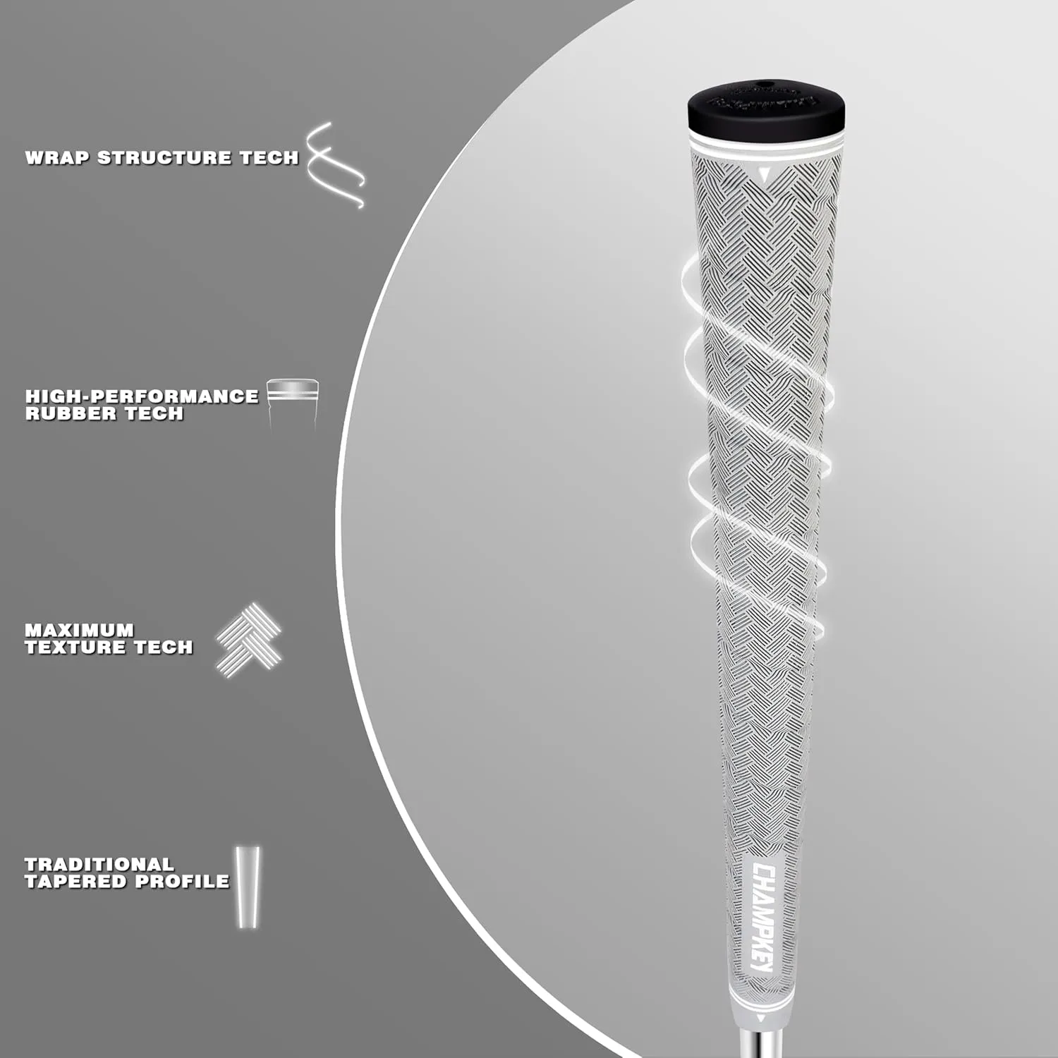 CHAMPKEY Maximum Texture Wrap Style Golf Grips 13 Pack with Full Repair Kits - Sofr and Comfortable Golf Club Grips - High Traction and Feedback Golf Grips