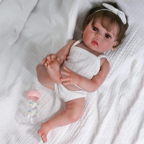 CHAREX Realistic Reborn Baby Dolls – 18-Inch Silicone Baby Girl, Lifelike Newborn Real Life Weighted Full Body Vinyl Anatomically Correct Doll with Gift Set for Kids Age 3 