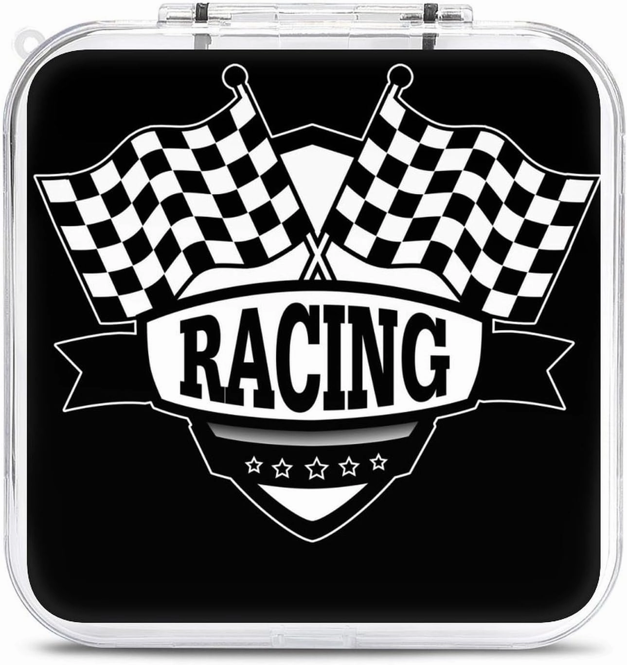 Checkered Flags Race Car Flag 12 Game Card Holder Case Portable Hard Shell Box Compatible with Switch Gifts for Game Lover