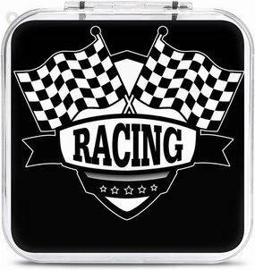 Checkered Flags Race Car Flag 12 Game Card Holder Case Portable Hard Shell Box Compatible with Switch Gifts for Game Lover