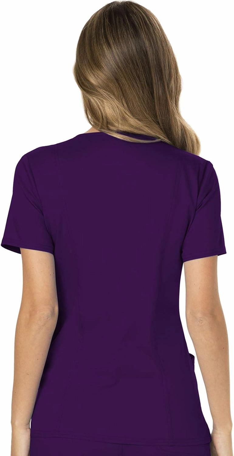 Cherokee Scrub Set For Women, Modern Classic Fit Mock Wrap Top WW610 With Mid Rise, Straight Leg Pant WW110