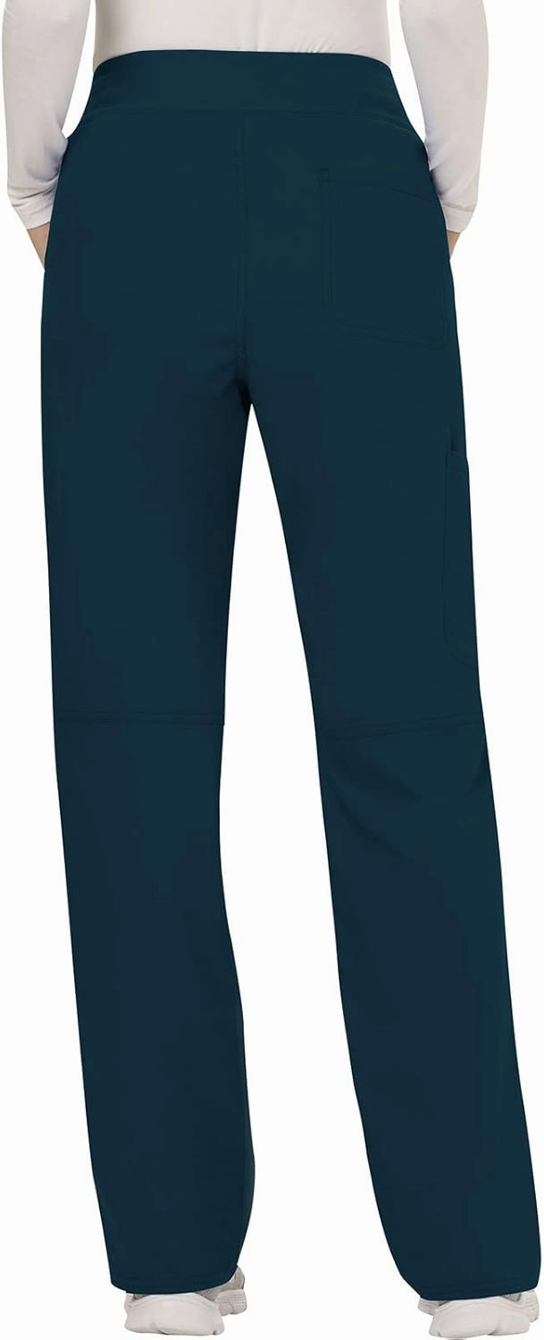 Cherokee Scrub Set For Women, Modern Classic Fit Mock Wrap Top WW610 With Mid Rise, Straight Leg Pant WW110