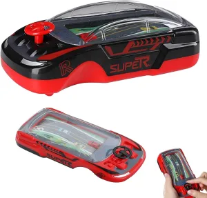 Children's Racing Game Machine,Kids Simulation Adventure Driving Racing Car Game,Portable Handheld Game, Dual Mode Educational Race Truck, Interactive Learning Game for Boys and Girls (Black)