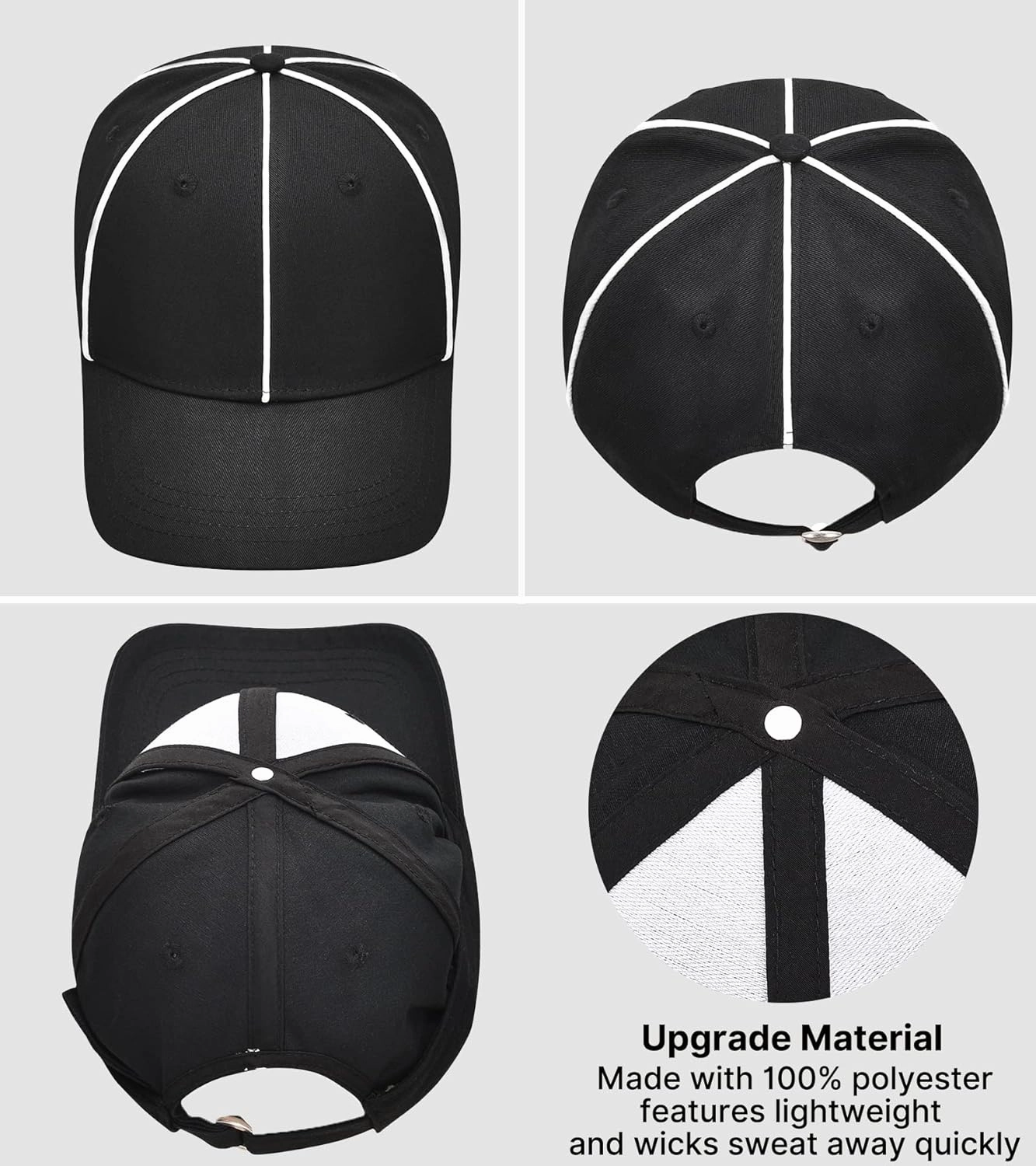 ChinFun Official Referee Hat Adjustable Black with White Stripes Ball Cap 1 Penalty Flag Flags and 1 Stainless Steel Whistle
