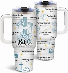 Christian Gifts for Women, Christmas Tumbler for Friends, Inspirational Religious Birthday Gifts for Mom, Faith Bible Gift, 40 Oz Tumbler with Handle