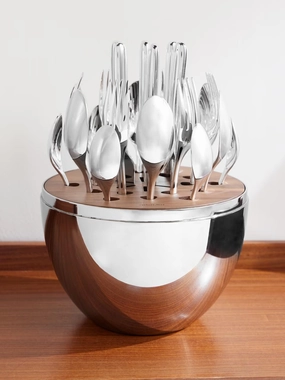Christofle Mood Easy Silver-Plated 24-Piece Service for 6 Flatware Set #0065699, 10.25'' Heightx7.25'' Diameter