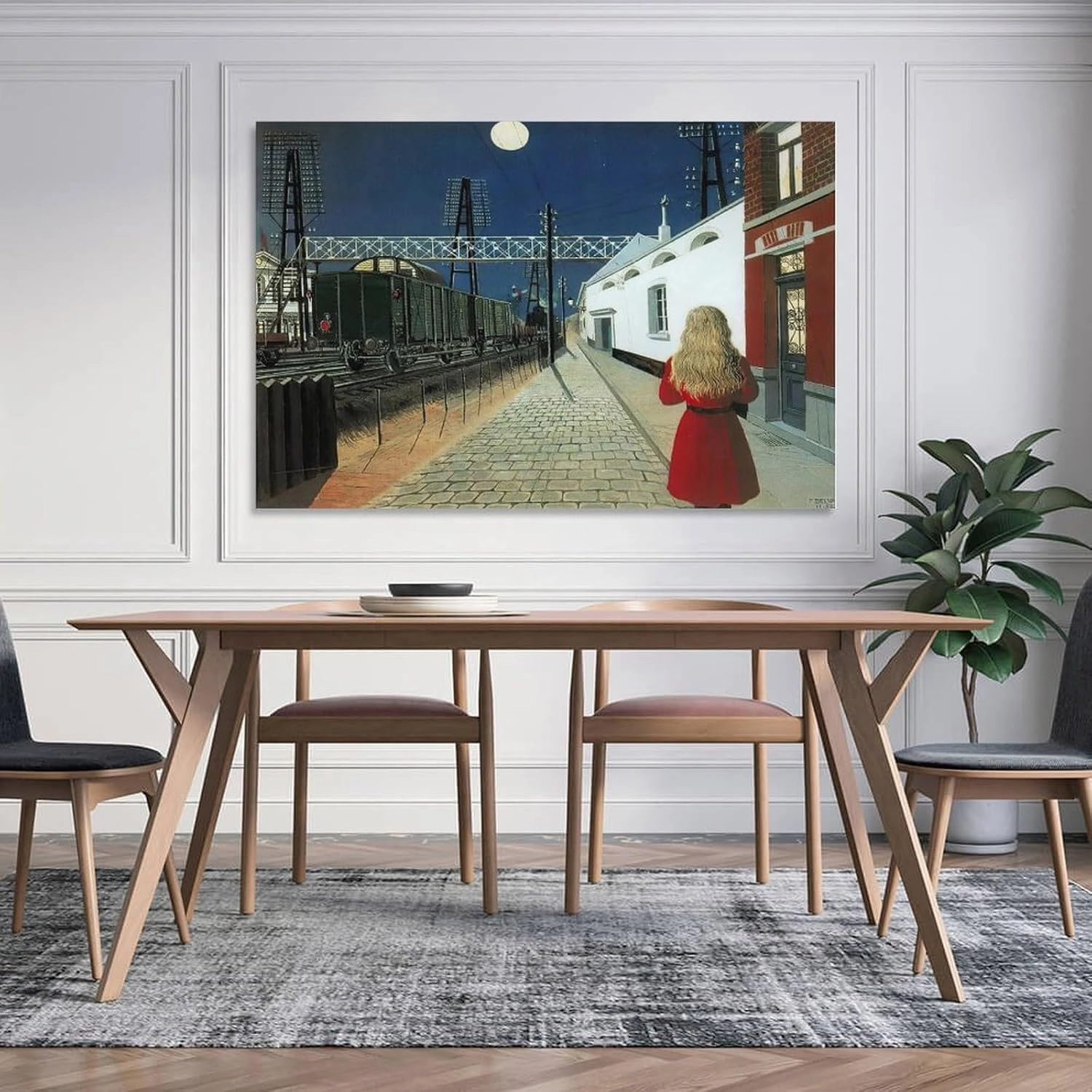 CJTVMMD Paul Delvaux Painting Poster Canvas Wall Art Posters For Room Aesthetic And Decor 2 Poster For Bedroom Bathroom Living Room Office Kitchen Decor 12x18inch(30x45cm) Unframe-style