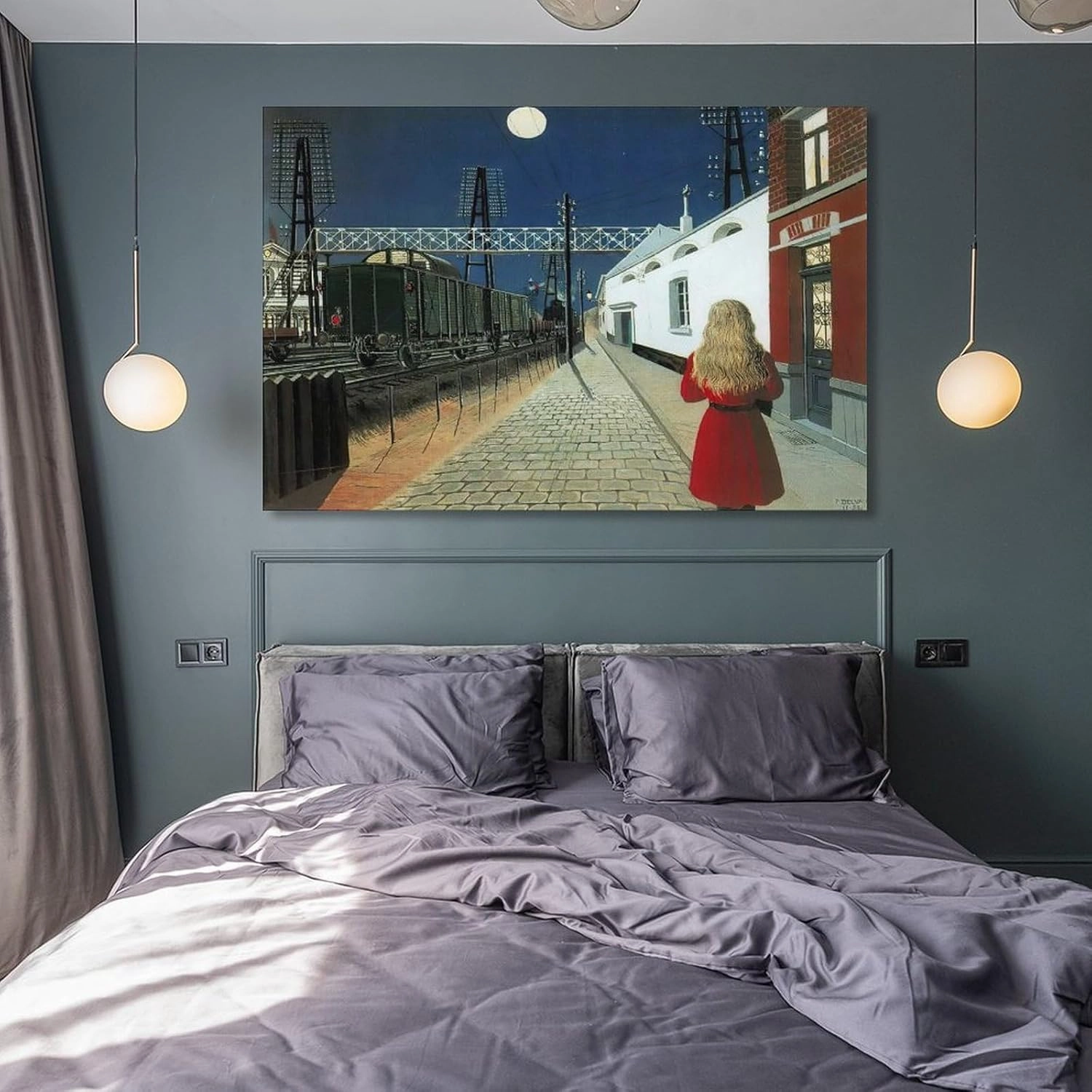 CJTVMMD Paul Delvaux Painting Poster Canvas Wall Art Posters For Room Aesthetic And Decor 2 Poster For Bedroom Bathroom Living Room Office Kitchen Decor 12x18inch(30x45cm) Unframe-style