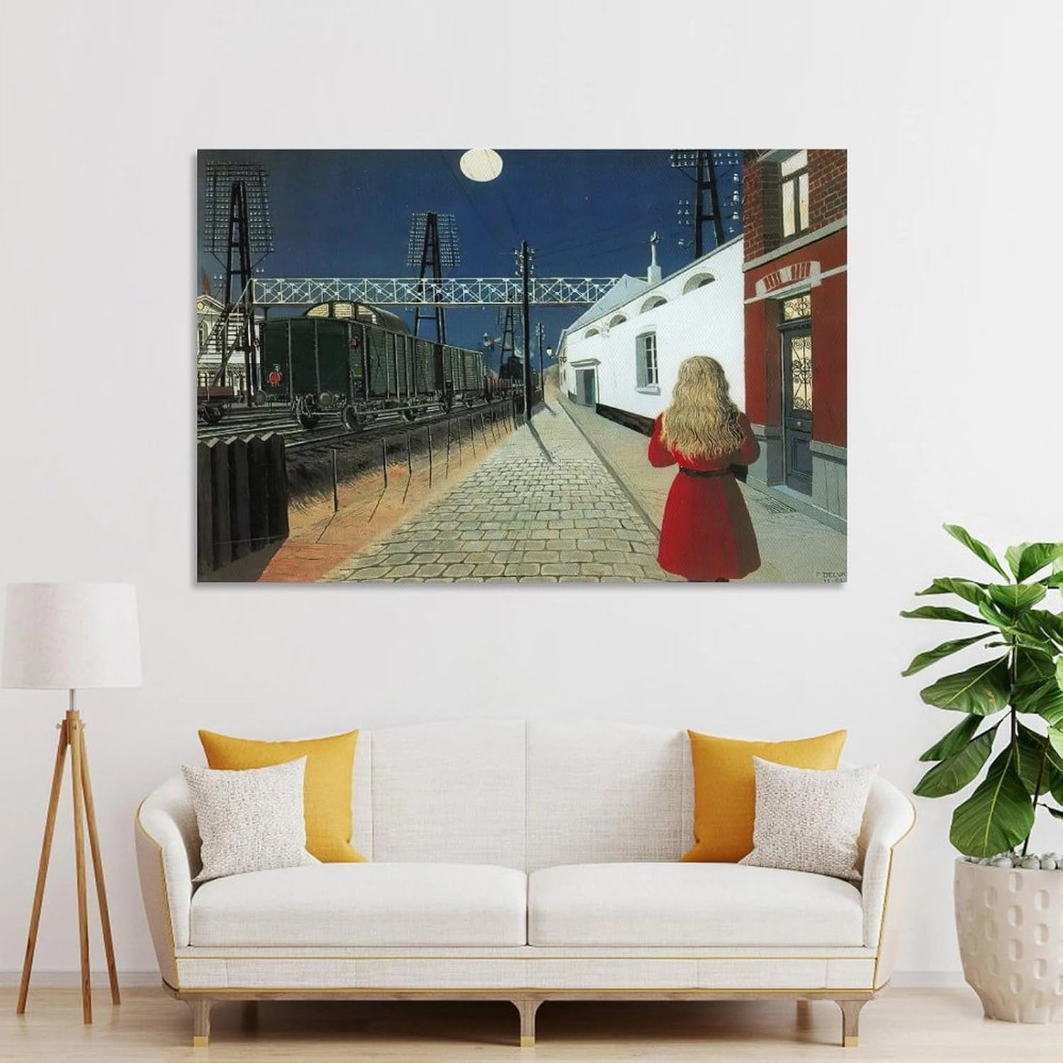 CJTVMMD Paul Delvaux Painting Poster Canvas Wall Art Posters For Room Aesthetic And Decor 2 Poster For Bedroom Bathroom Living Room Office Kitchen Decor 12x18inch(30x45cm) Unframe-style