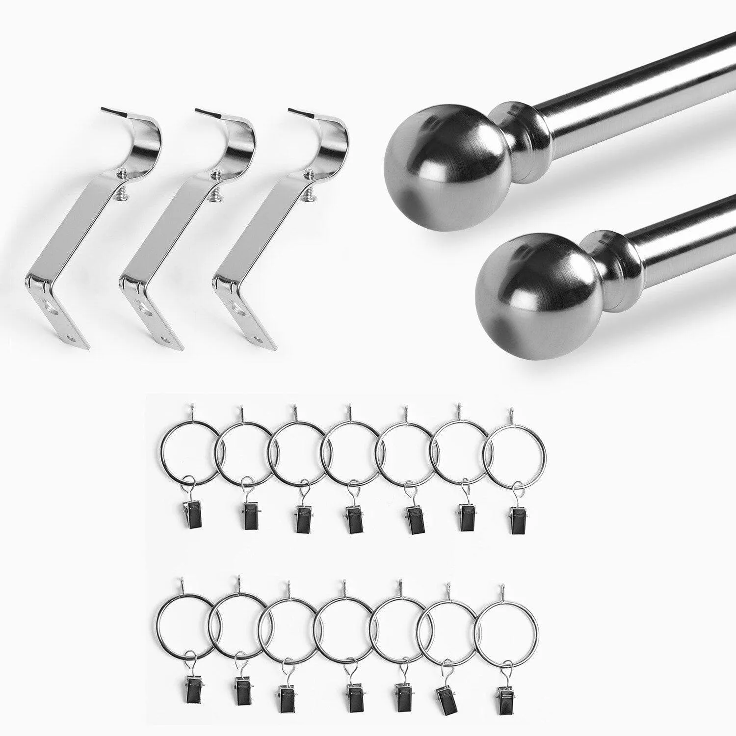Classic Sphere Ball Nickel Extendable Metal Rod Set