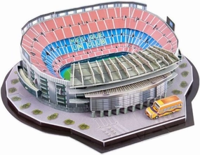 Classic Football Stadium Puzzle,3D Puzzle Soccer Club Venues,3D Paper Model Building Puzzle Kit, Soccer Stadium Souvenir Gift,Handmade Puzzle Ornaments，Cardboard Model (Camp NOU Stadium)