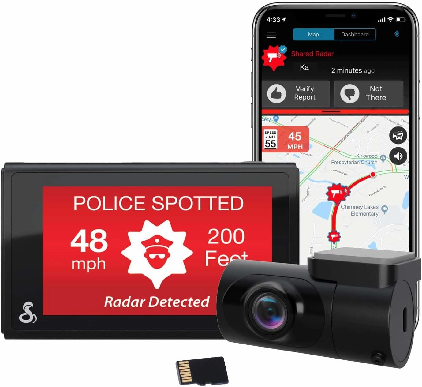 Cobra Smart Dash Cam   Rear Cam (SC 200D) – QHD  1600P Resolution, Built-in Wi-Fi & GPS, Voice Commands, Live Police Alerts, Incident Reports, Emergency Mayday, Drive Smarter App, 16GB SD Card Incl.