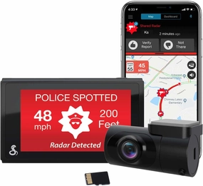 Cobra Smart Dash Cam   Rear Cam (SC 200D) – QHD  1600P Resolution, Built-in Wi-Fi & GPS, Voice Commands, Live Police Alerts, Incident Reports, Emergency Mayday, Drive Smarter App, 16GB SD Card Incl.