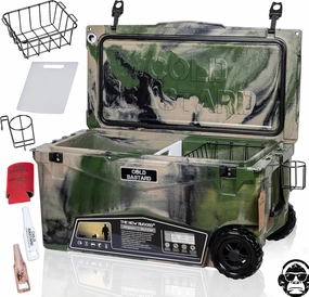 COLD BASTARD COOLERS 70QTW Rugged  CAMO Army Large Wheels The Best Premium Ice Chest Cooler Accessories Free S&H (CB70W-CA)