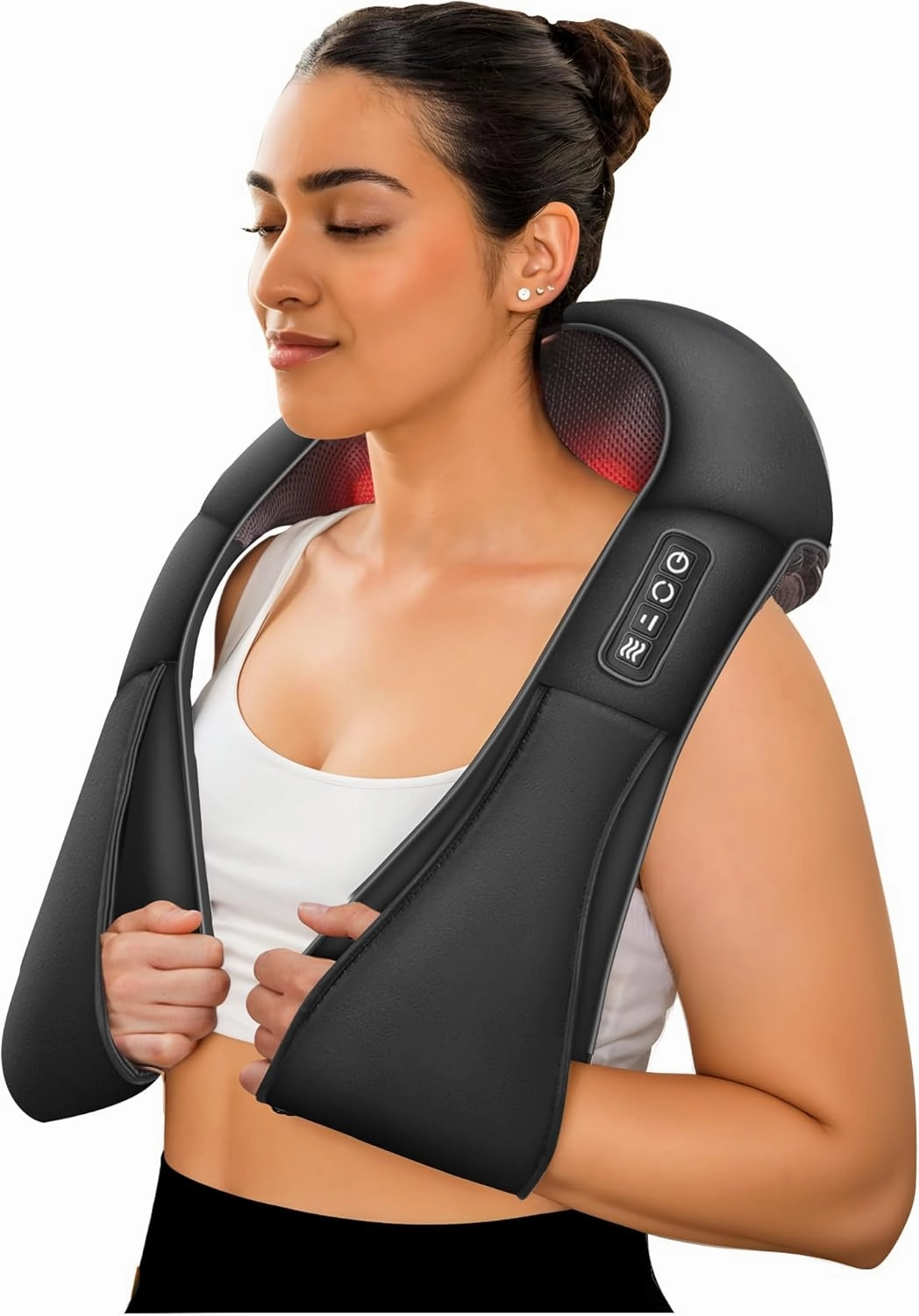 COMFIER Shiatsu Neck and Shoulder Massager,FSA HSA Eligible,Gifts for Mom Dad,Deep Kneading Massage Pillow with Heat, Back Massager, Pillow Massager, Black