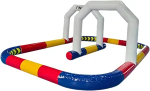 Commercial PVC Inflatable Go Kart Race Tracks Inflatable Didi Car Race Track Sport Game Air Racing Bumper Car Happy Hopper Circuit for Birthday Party and Event (20x13x6.5 Ft)