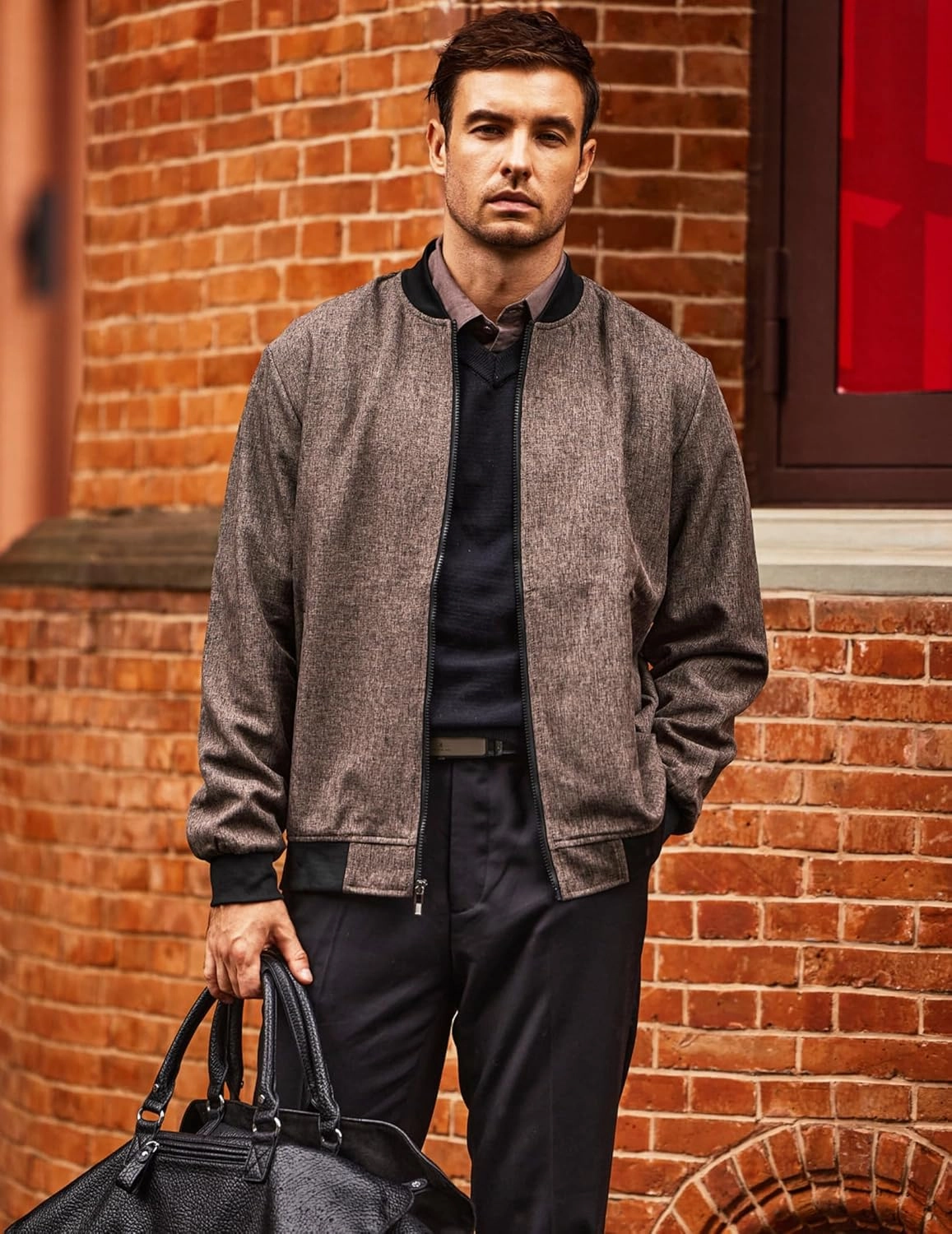 COOFANDY Men's Casual Varsity Jacket Vintage Lightweight Bomber Jackets Zip Up Fashion Coat