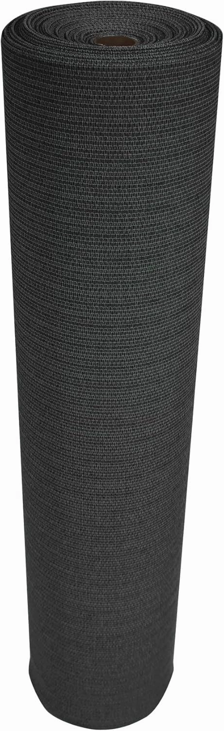Coolaroo Builder's Block Construction Privacy Screen - Heavy-Duty Tear Resistant Shade Fabric for Fence, Job Site, and Wind Protection, 6ft x 100ft Roll, Black