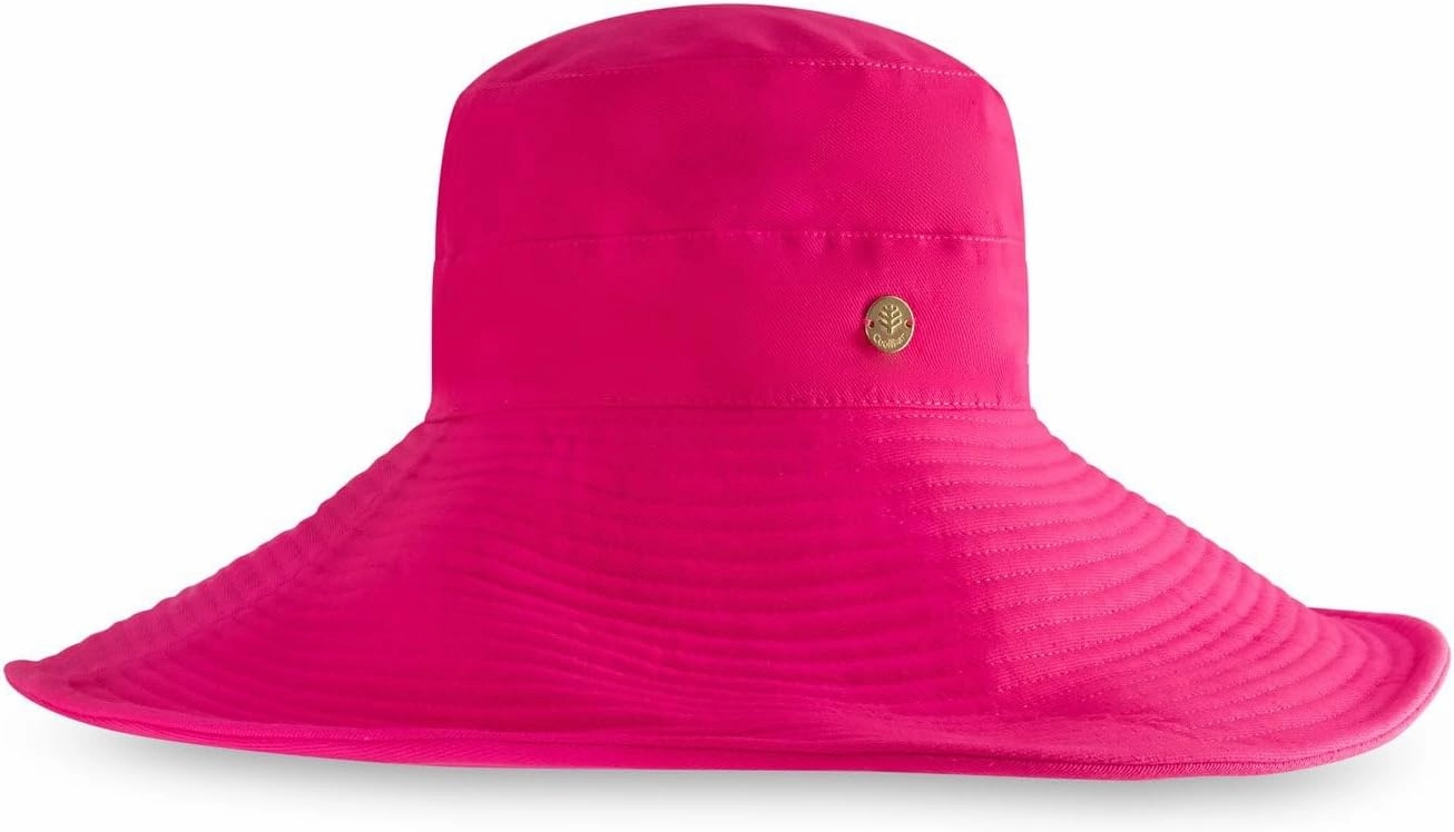 Coolibar UPF 50  Women's Brittany Beach Hat - Sun Protective (One Size- Magnolia Pink)