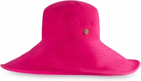 Coolibar UPF 50  Women's Brittany Beach Hat - Sun Protective (One Size- Magnolia Pink)