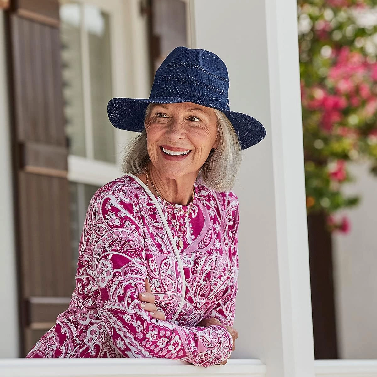 Coolibar UPF 50  Women's Nikki Crochet Fedora - Sun Protective