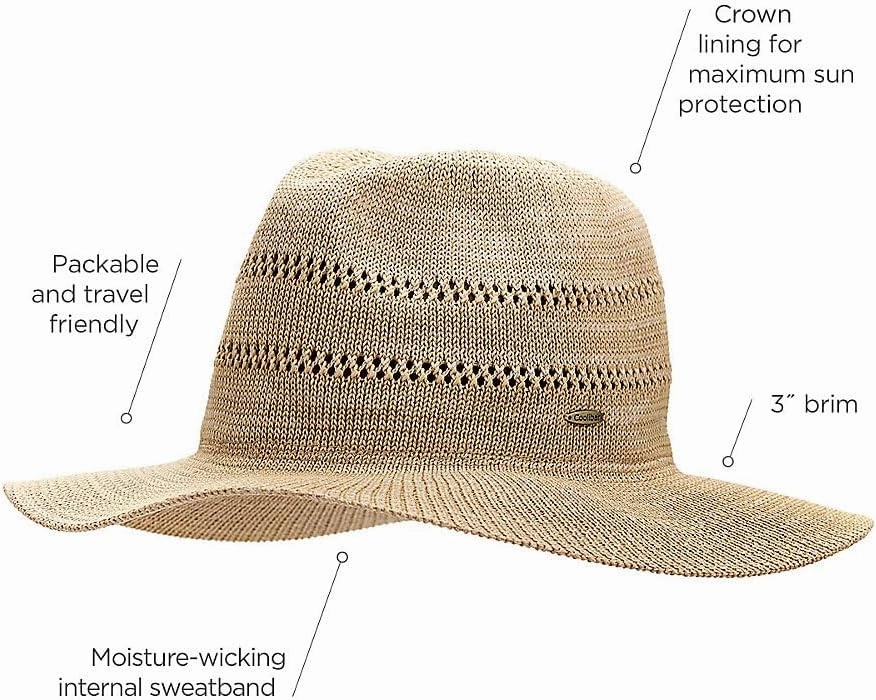 Coolibar UPF 50  Women's Nikki Crochet Fedora - Sun Protective